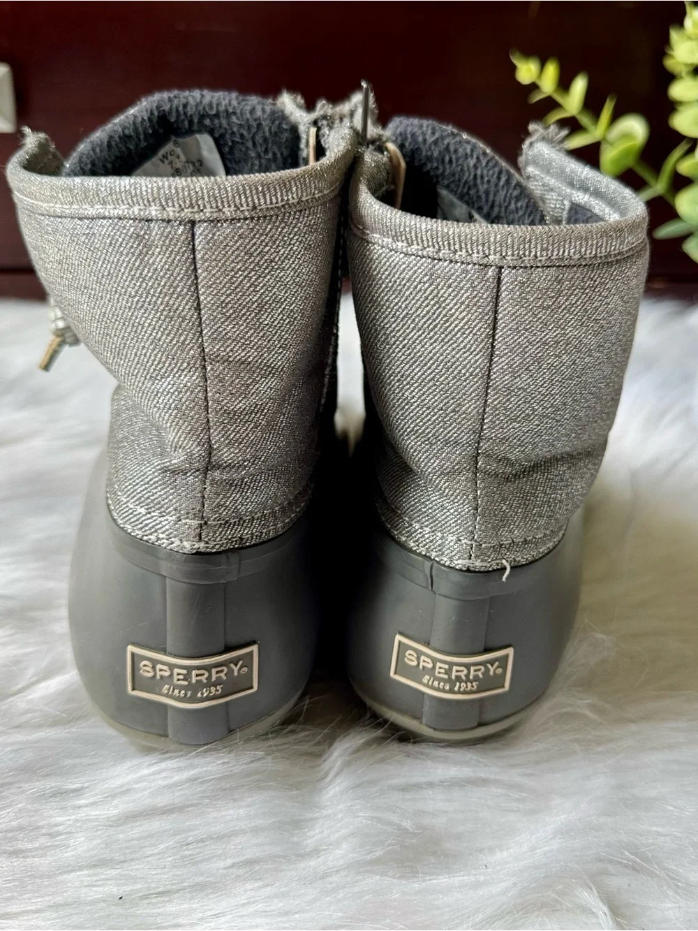Preppy Fall Sperry Saltwater Waterproof Duck Boots‎ Gray 7.5